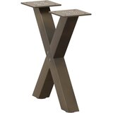  Noge za klub stolić u obliku slova X, 2 kom, prirodni čelik, 30 x (30-31) cm, čelik | shoptok.hr