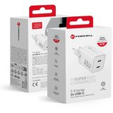 forcell Dvojni omrežni polnilnik 45W USB-C PD / QC 4.0 Ultra-kompakten GaN III, Bela, (5000191753) Cene