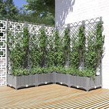 vidaXL Vrtna sadilica s rešetkom svjetlosiva 120x120x121 5 cm PP Cijene