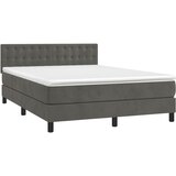  Krevet s oprugama i madracem tamnosivi 140x190 cm baršunasti | shoptok.hr