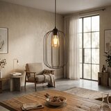  Luster na sajli DESTELLO 1xE27/15W/230V, prečnik 21 cm, crna | Eponuda.com