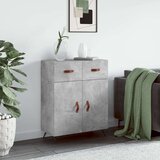 vidaXL Komoda betonsko siva 69,5x34x90 cm inženirski les | Shoptok.si