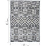 Vanjski tepih ravnog tkanja 160 x 230 cm plave pruge | shoptok.hr