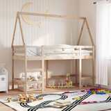  The Living Store Posteljni okvir z lestvijo in streho 80x200 cm borovina - Pograd, (21528466) | Shoptok.si