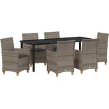  Vrtni set za objed 7 kom. Siva poliratan | shoptok.hr