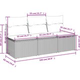  Vrtni kauč s jastukom Crna 165 x 62 x 69 cm Poli ratan | shoptok.hr