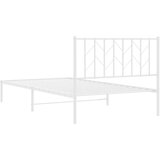 Metalni okvir za krevet s uzglavljem bijeli 107x203 cm | shoptok.hr