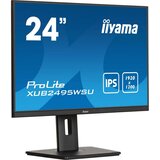 Iiyama Monitor LED XUB2495WSU-B7 24.1" IPS 1920x1200 75Hz 16:10 300cd 1000:1 HDMI DP USB Hub x 4, Type C 15W height, swivel, tilt, pivot (rotation both sides) 3y - XUB2495WSU-B7 | Shoptok.si