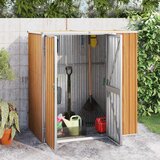 Vrtno spremište smeđe 161 x 89 x 161 cm od pocinčanog čelika | shoptok.hr