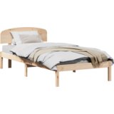 vidaXL Krevet s uzglavljem 75x190 cm Solidno drvo Bora | shoptok.hr