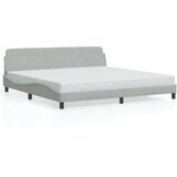 Furnova Posteljni okvir brez vzmetnice svetlo siv 200x200 cm žamet, (21934082) | Shoptok.si