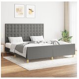  Okvir za krevet s uzglavljem tamnosivi 160 x 200 cm od tkanine | shoptok.hr
