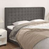  Uzglavlje s ušima sivi 203x23x118/128 cm od umjetne kože | shoptok.hr