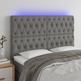 vidaXL LED uzglavlje tamnosivo 144x7x118/128 cm od tkanine Cijene