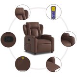  Masažni naslonjač od umjetne kože smeđi | shoptok.hr