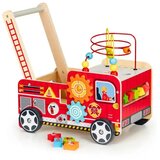 ECO TOYS Drvena edukativna guralica 2u1 s kockama 41,5x28x46 cm, vatrogasci | shoptok.hr