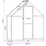  Vrtni staklenik s vratima Antracit 183,5 x 63,5 x 207 cm | shoptok.hr
