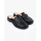Shelvt Black low-heeled eco-leather flip-flops | Shoptok.si