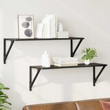 Police na zidu s policom 2 pcs Crni hrast 80 x 25 x 25,5 cm | shoptok.hr