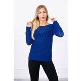 Kesi Ažur džemper ljubičasto-plave crne | plava Cene