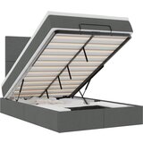 Maison Chic Otomanska Posteljni okvir - Dvoposteljna postelja - Zakonska postelja z vzmetnico & LEDs temno siva 120x200 cm-J261, (21773220) | Shoptok.si