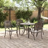  Set za vrtni blagovanje od 5 dijelova od brončanog lijevanog aluminija | shoptok.hr