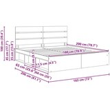  Okvir za krevet Sonoma 180 x 200 cm Čvrsto borovo drvo | shoptok.hr