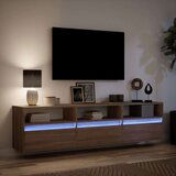 vidaXL Stenska TV omarica z LED lučkami rjavi hrast 180x31x45 cm | Shoptok.si