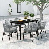  7-dijelni vrtni blagovaonski set sivi | shoptok.hr