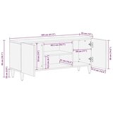 vidaXL TV ormar Crna i zlatna 105 x 33 x 46 cm masivno drvo manga | shoptok.hr