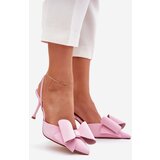 Boto High Heels With Open Heels And Bow Pink Eklevia | shoptok.hr
