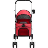 Sklopiva kolica za pse crvena 76x50x100 cm od tkanine oxford | shoptok.hr