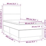 Box spring krevet s madracem svjetlosivi 80 x 200 cm baršunasti | shoptok.hr