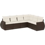  6-dijelni set vrtnih sofa od poliratana s jastucima smeđi | shoptok.hr