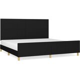  Posteljni okvir z vzglavjem črn 200x200 cm blago, (20794672) | Shoptok.si