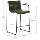 Kave Home Zelena metalna vrtna barska stolica Maurina – | shoptok.hr