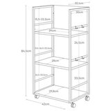 YAMAZAKI Črn kovinski regal na koleščkih 42x84,5x32 cm Tower – | Shoptok.si