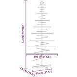 vidaXL Metalno božićno drvce s drvenom bazom crno 210 cm | shoptok.hr
