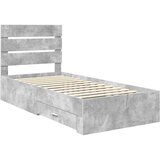  Krevetna konstrukcija s ladicama Betonski sivi 100 x 200 cm | shoptok.hr