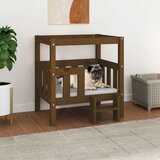  Krevet za pse crna 65,5x50,5x70 cm od masivne borovine | shoptok.hr