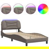  posteljni okvir z LED brez vzmetnice Taupe 80x200 cm Tkanina | Shoptok.si