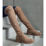 Gemre Brown long flat-soled boots Tromi | Shoptok.si