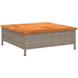  The Living Store Vrtna miza siva 70x70x25 cm ratan in akacijev les - Vrtna Mizica, (21455509) | Shoptok.si