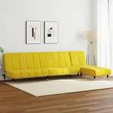  2-dijelni set sofa žuti baršunasti