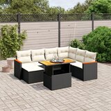 Maison Chic Seti vrtnega pohištva - Vrtna garnitura - Vrtni pohištvo set 8-delna z blazinami črn poli ratan, (21798913) | Shoptok.si
