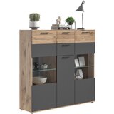 MID.YOU Visoka Komoda Mason, Siva, Barva Hrasta | Shoptok.si