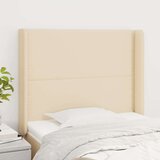  Vzglavje z ušesi krem 93x16x118/128 cm blago, (20952526) | Shoptok.si