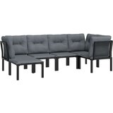  6-dijelna vrtna garnitura crno-siva od poliratana | shoptok.hr