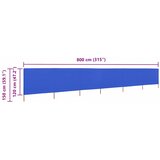  Vjetrobran sa 6 panela od tkanine 800 x 120 cm azurno plavi | shoptok.hr