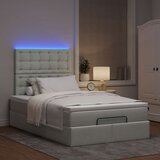 vidaXL Otomanski posteljni okvir z vzmetnicami siv 120x200cm žamet | Shoptok.si